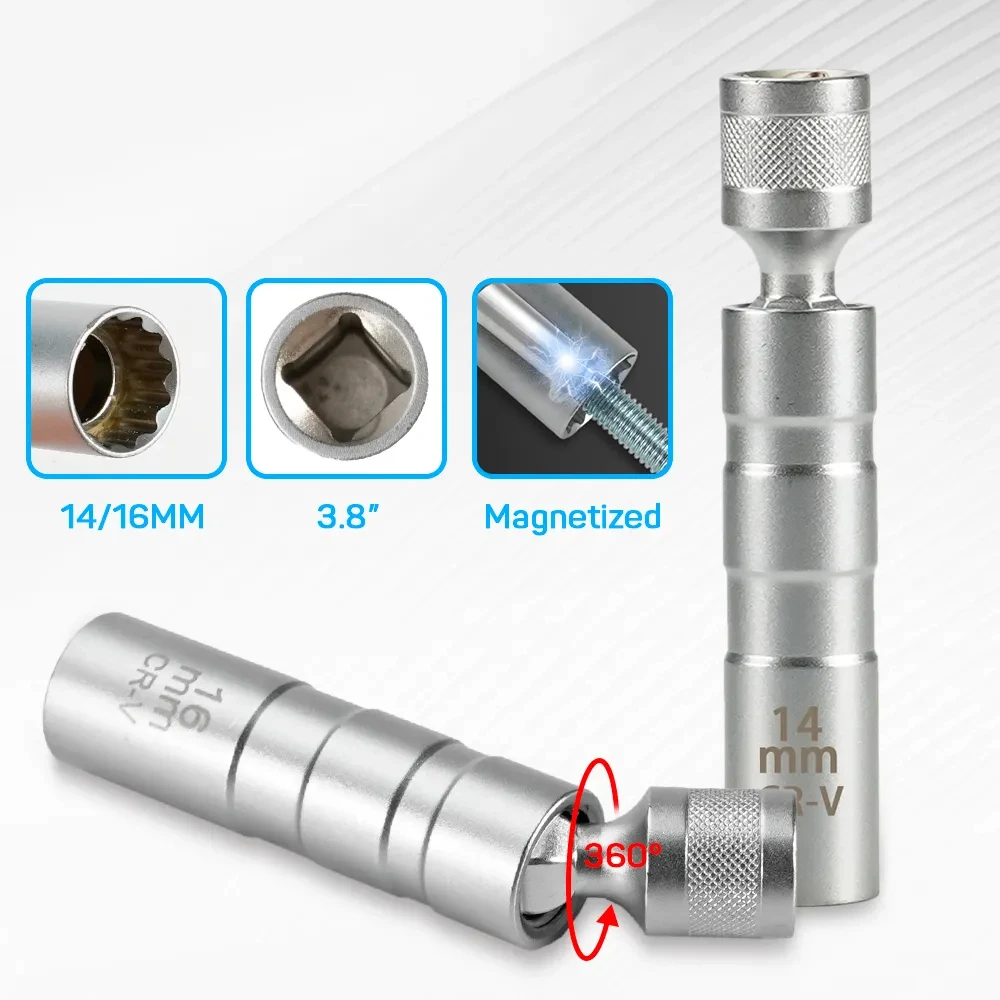 16mm com parede fina magnética - Spark Plug Socket Set avaliação e preço